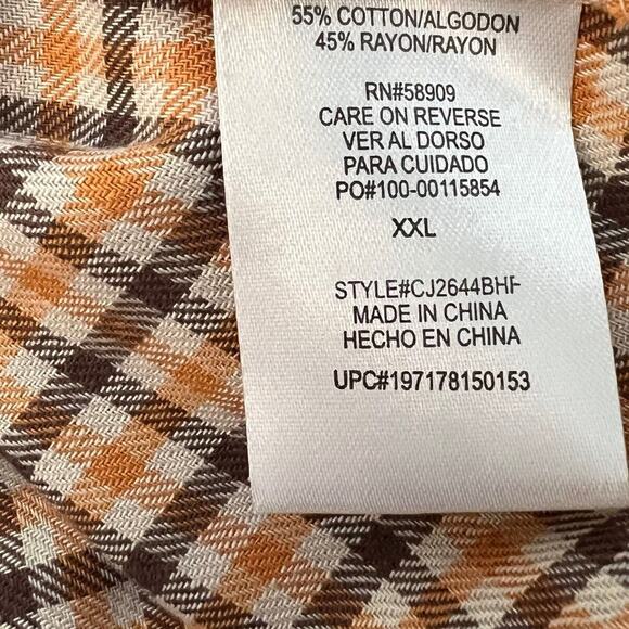 Juniors Copper Key Flannel Shirt XXL Autumn Plaid Long Sleeve Cotton Blend flaw - Picture 5 of 7